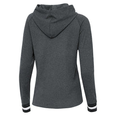 Miami Dolphins Antigua Women's Trek Raglan Pullover Hoodie - Heather Charcoal Hoodies