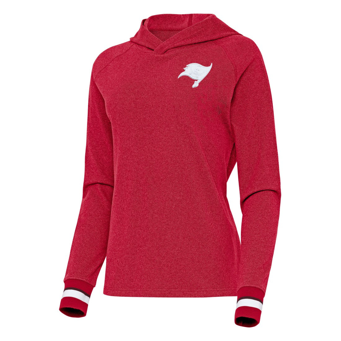 Tampa Bay Buccaneers Antigua Women's Trek Raglan Pullover Hoodie - Red Hoodies