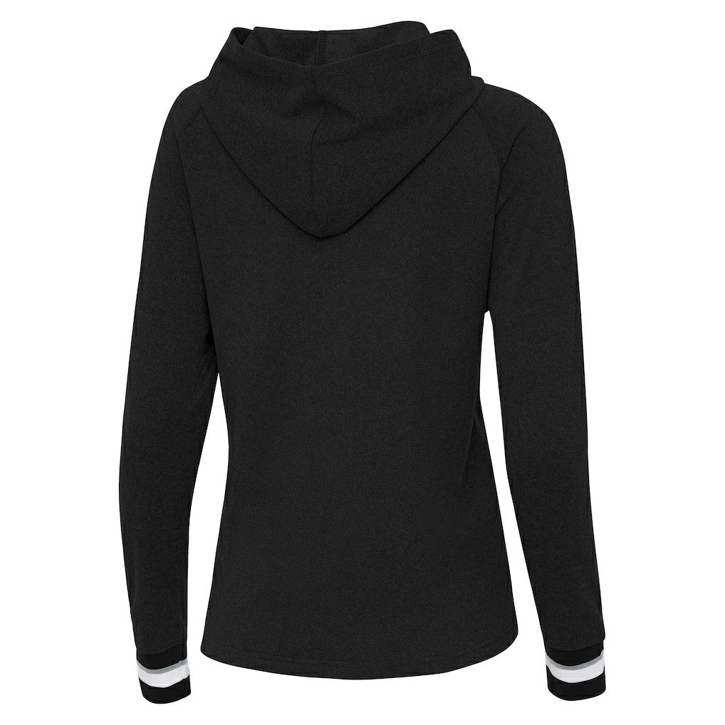 Cincinnati Bengals Antigua Women's Trek Raglan Pullover Hoodie - Black Hoodies