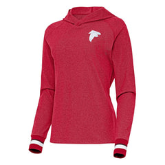 Atlanta Falcons Antigua Women's Trek Raglan Pullover Hoodie - Red Hoodies