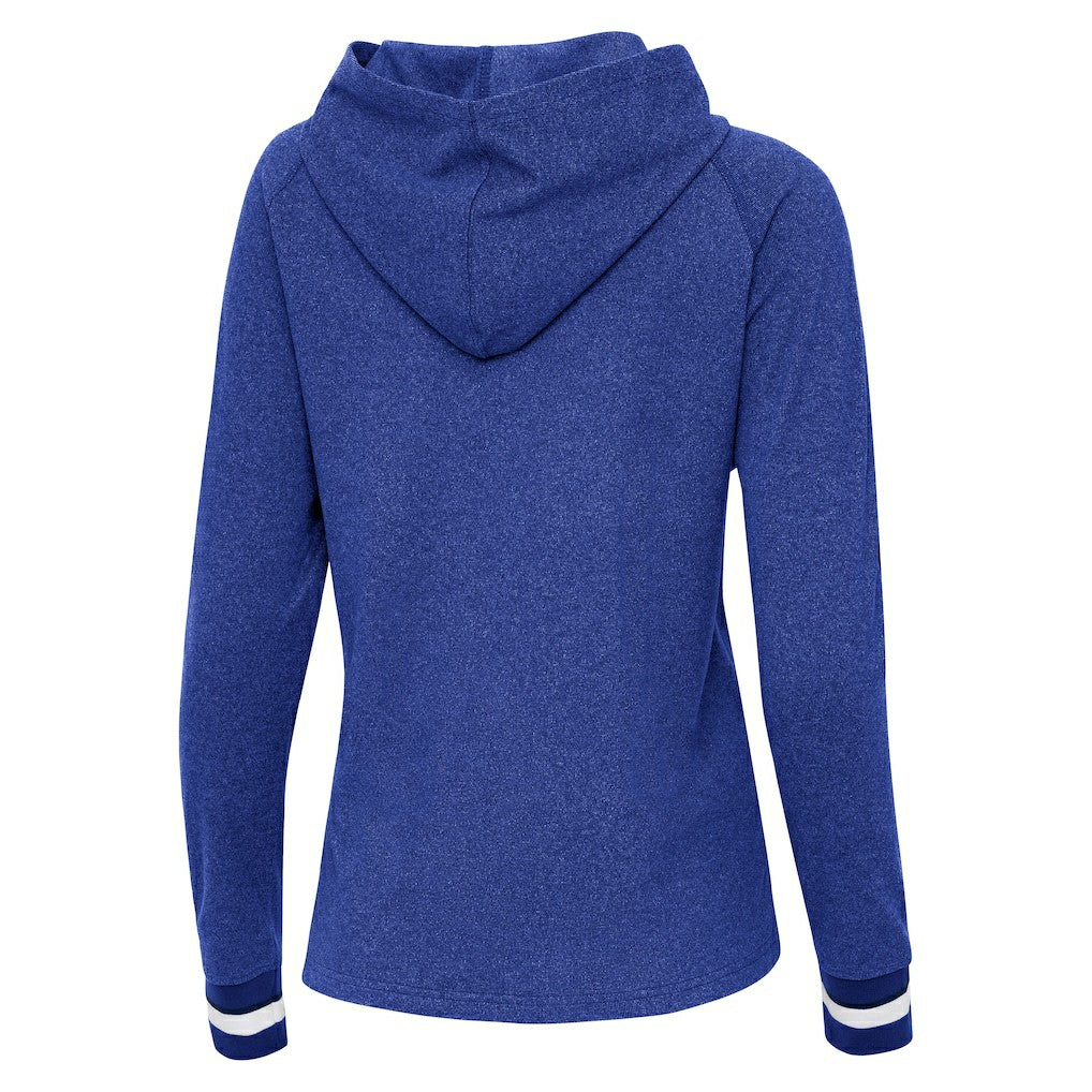 Buffalo Bills Antigua Women's Trek Raglan Pullover Hoodie - Heather Royal Hoodies