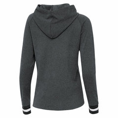 Detroit Lions Antigua Women's Trek Raglan Pullover Hoodie - Heather Charcoal Hoodies