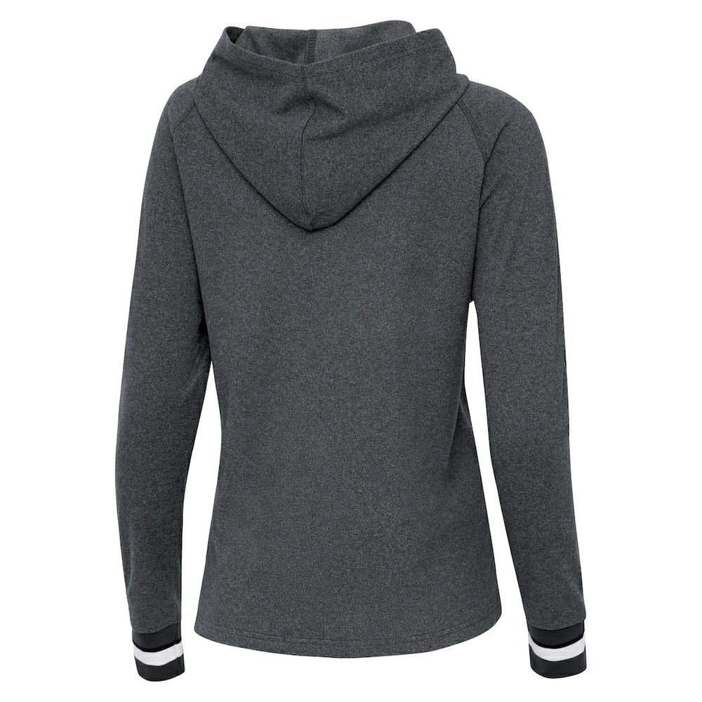 Cleveland Browns Antigua Women's Trek Raglan Pullover Hoodie - Heather Charcoal Hoodies