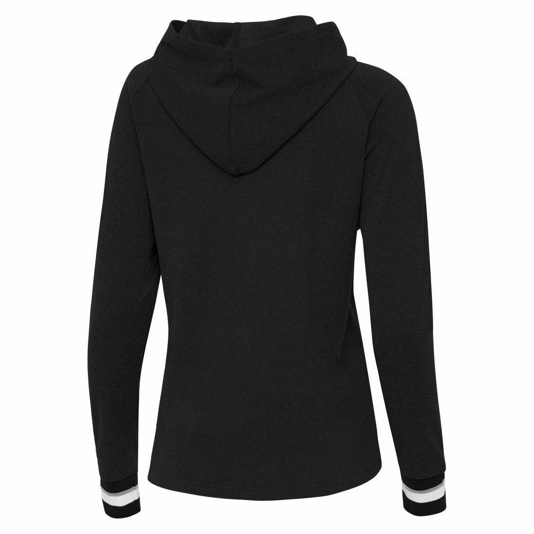 Green Bay Packers Antigua Women's Trek Raglan Pullover Hoodie - Black Hoodies
