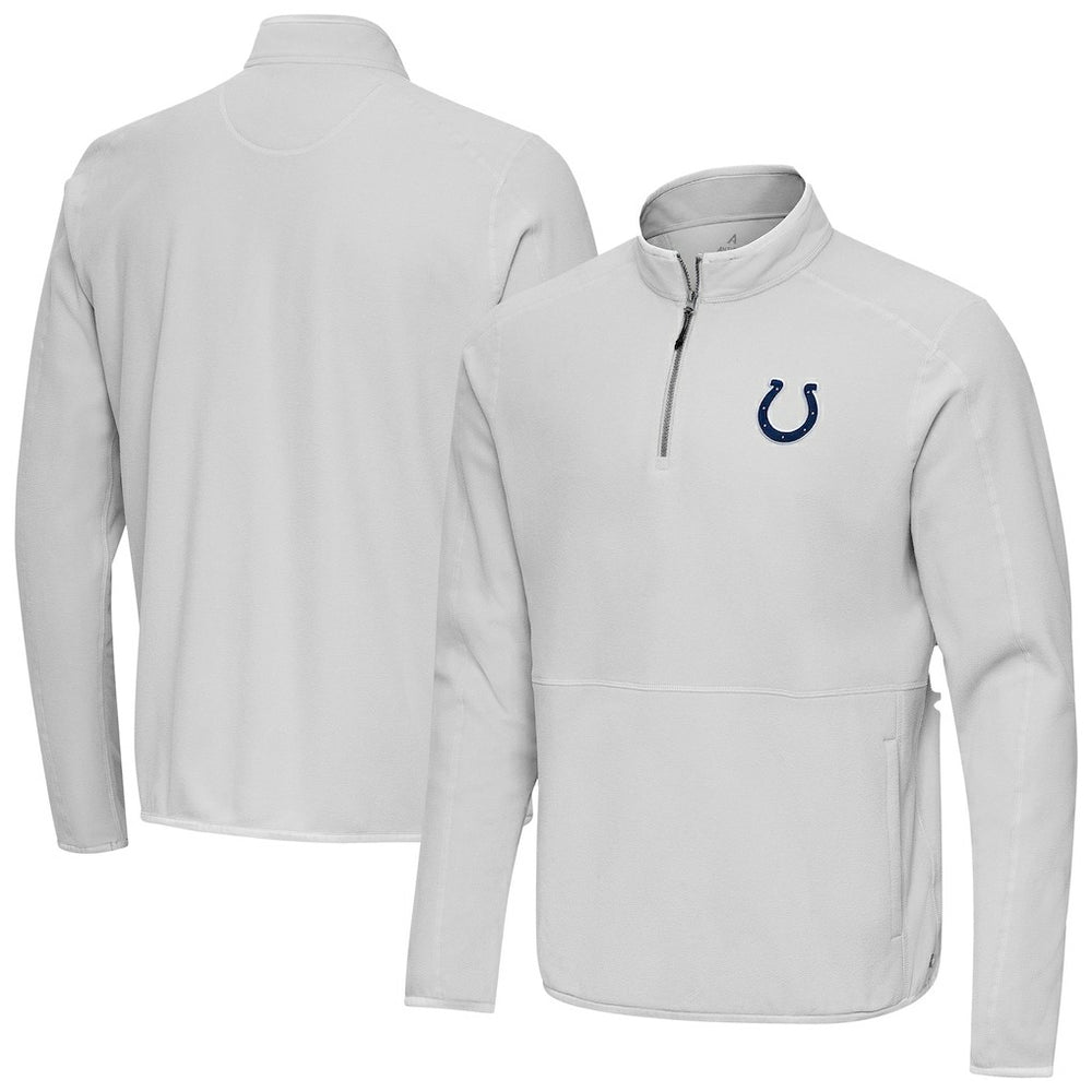 Indianapolis Colts Antigua Step Up Quarter-Zip Pullover - Gray Pullover