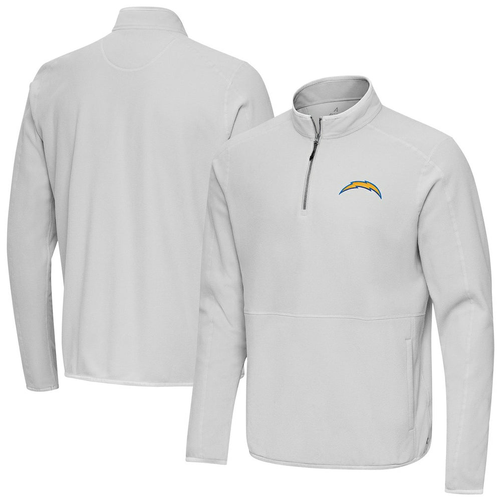 Los Angeles Chargers Antigua Step Up Quarter-Zip Pullover - Gray Pullover