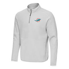 Miami Dolphins Antigua Step Up Quarter-Zip Pullover - Gray Pullover