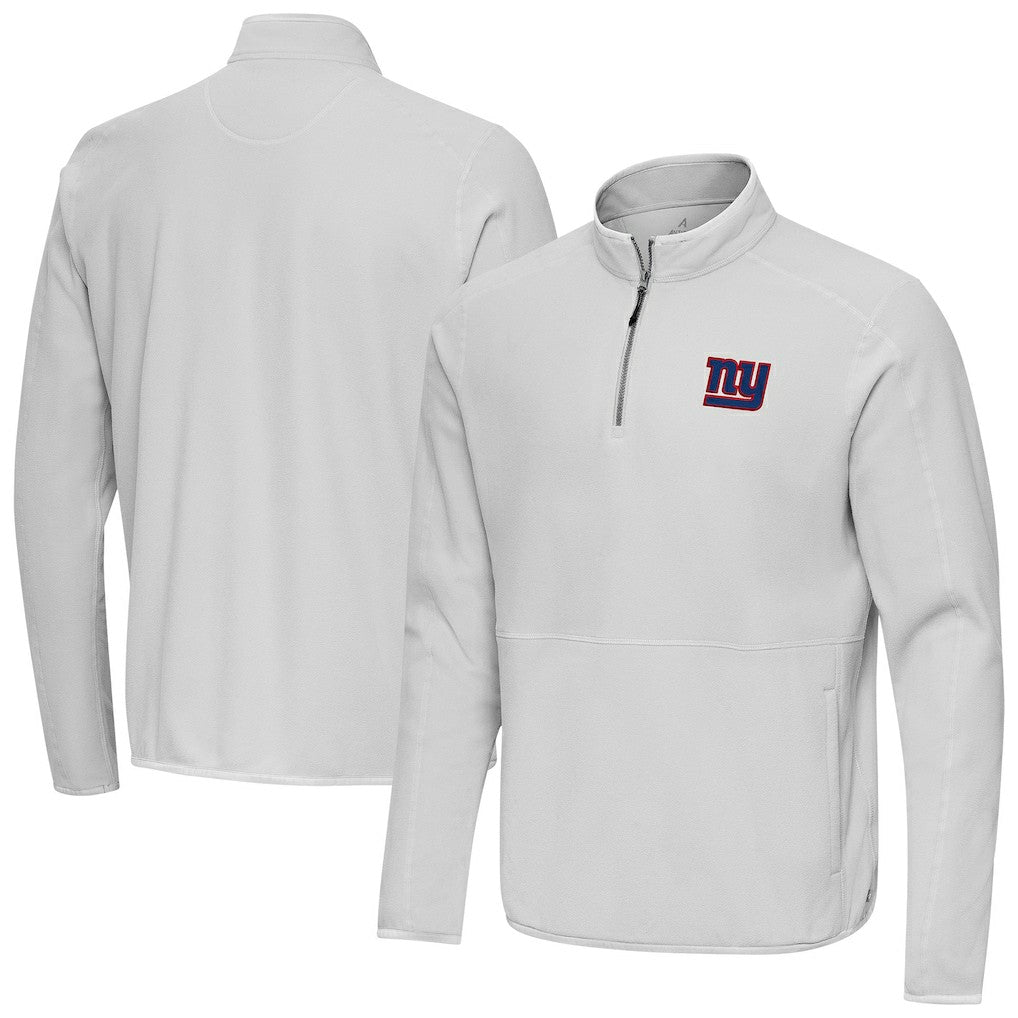 New York Giants Antigua Step Up Quarter-Zip Pullover - Gray Pullover