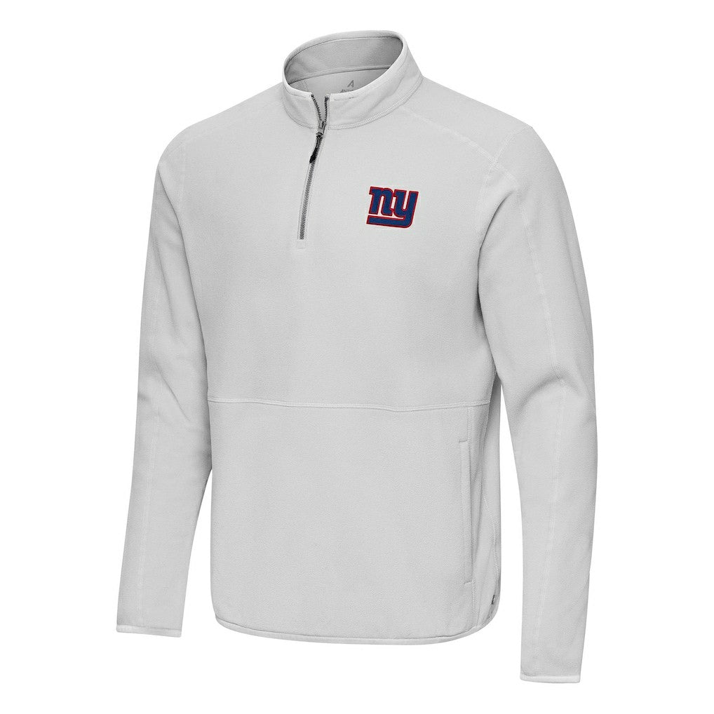 New York Giants Antigua Step Up Quarter-Zip Pullover - Gray Pullover