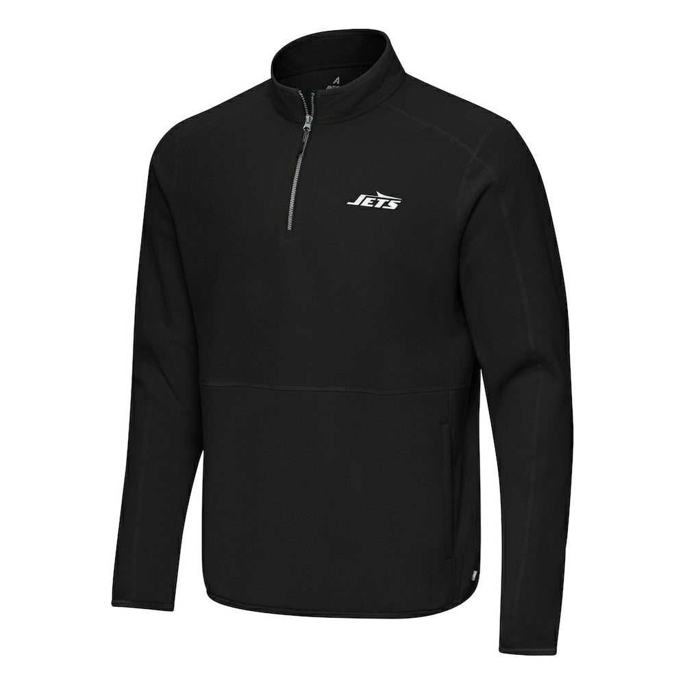 New York Jets Antigua Step Up Quarter-Zip Pullover - Black Pullover
