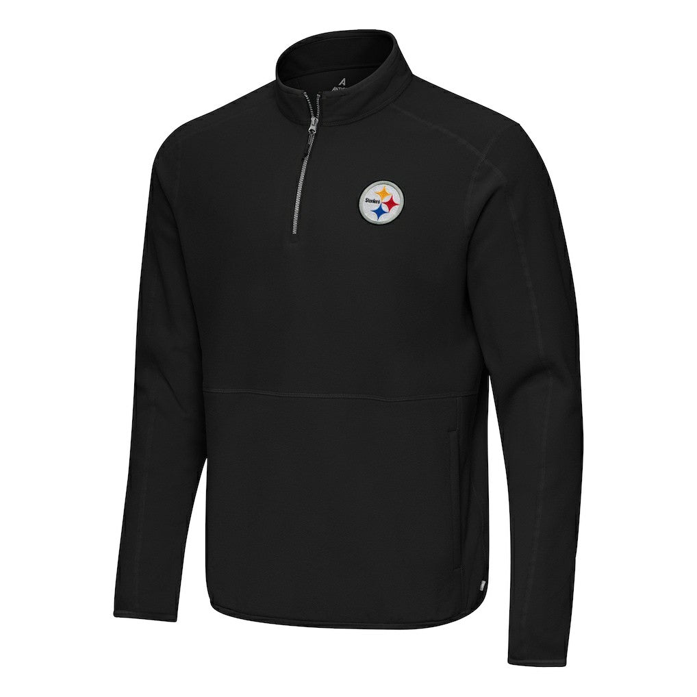 Pittsburgh Steelers Antigua Step Up Quarter-Zip Pullover - Black Pullover
