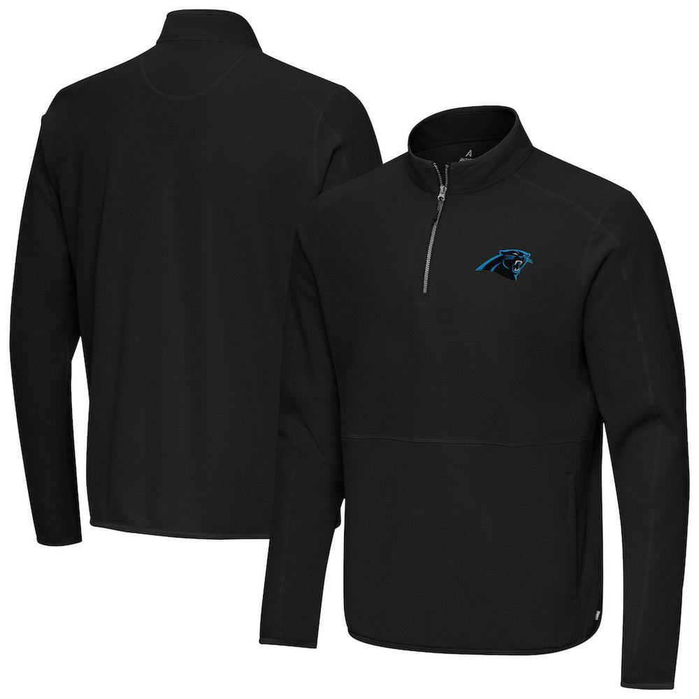 Carolina Panthers Antigua Step Up Quarter-Zip Pullover - Black Pullover