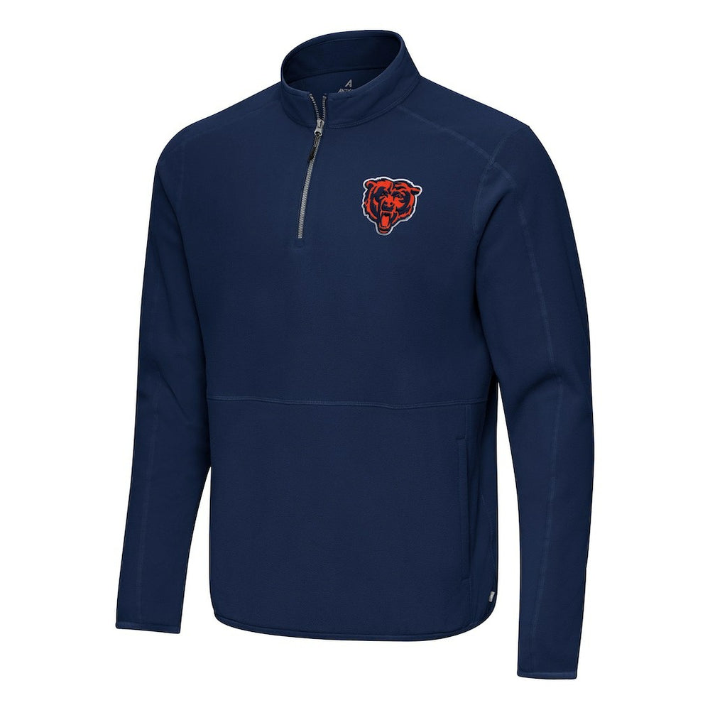 Chicago Bears Antigua Step Up Quarter-Zip Pullover - Navy Pullover
