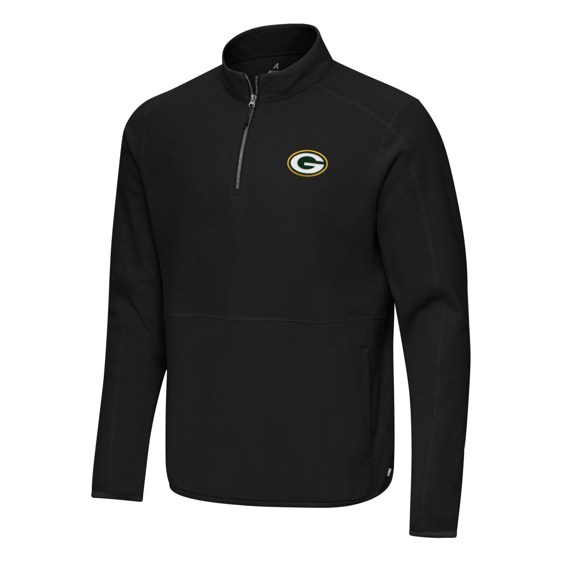 Green Bay Packers Antigua Step Up Quarter-Zip Pullover - Black Pullover
