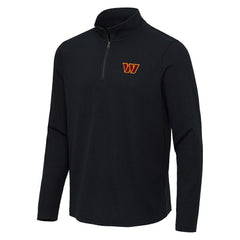 Washington Commanders Antigua Sync Tri-Blend Quarter-Zip Pullover - Heather Black Pullover