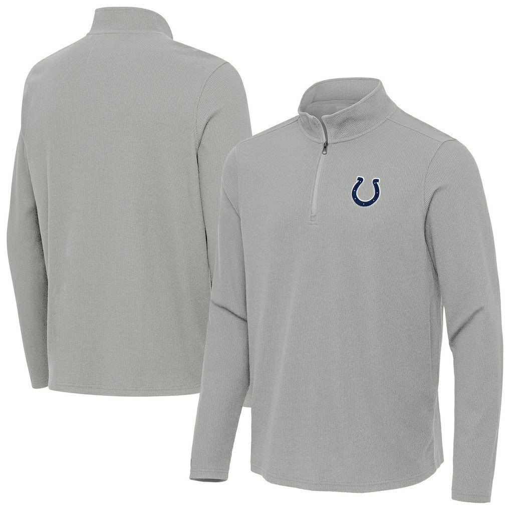 Indianapolis Colts Antigua Sync Tri-Blend Quarter-Zip Pullover - Heather Gray Pullover