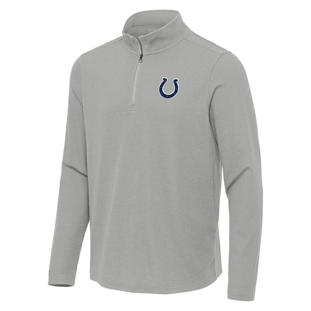 Indianapolis Colts Antigua Sync Tri-Blend Quarter-Zip Pullover - Heather Gray Pullover