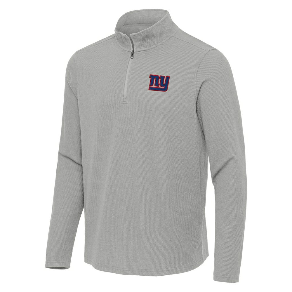 New York Giants Antigua Sync Tri-Blend Quarter-Zip Pullover - Heather Gray Pullover