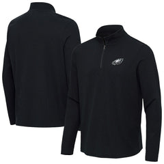 Philadelphia Eagles Antigua Sync Tri-Blend Quarter-Zip Pullover - Heather Black Pullover