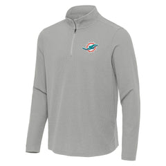 Miami Dolphins Antigua Sync Tri-Blend Quarter-Zip Pullover - Heather Gray Pullover