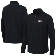 Kansas City Chiefs Antigua Sync Tri-Blend Quarter-Zip Pullover - Heather Black Pullover