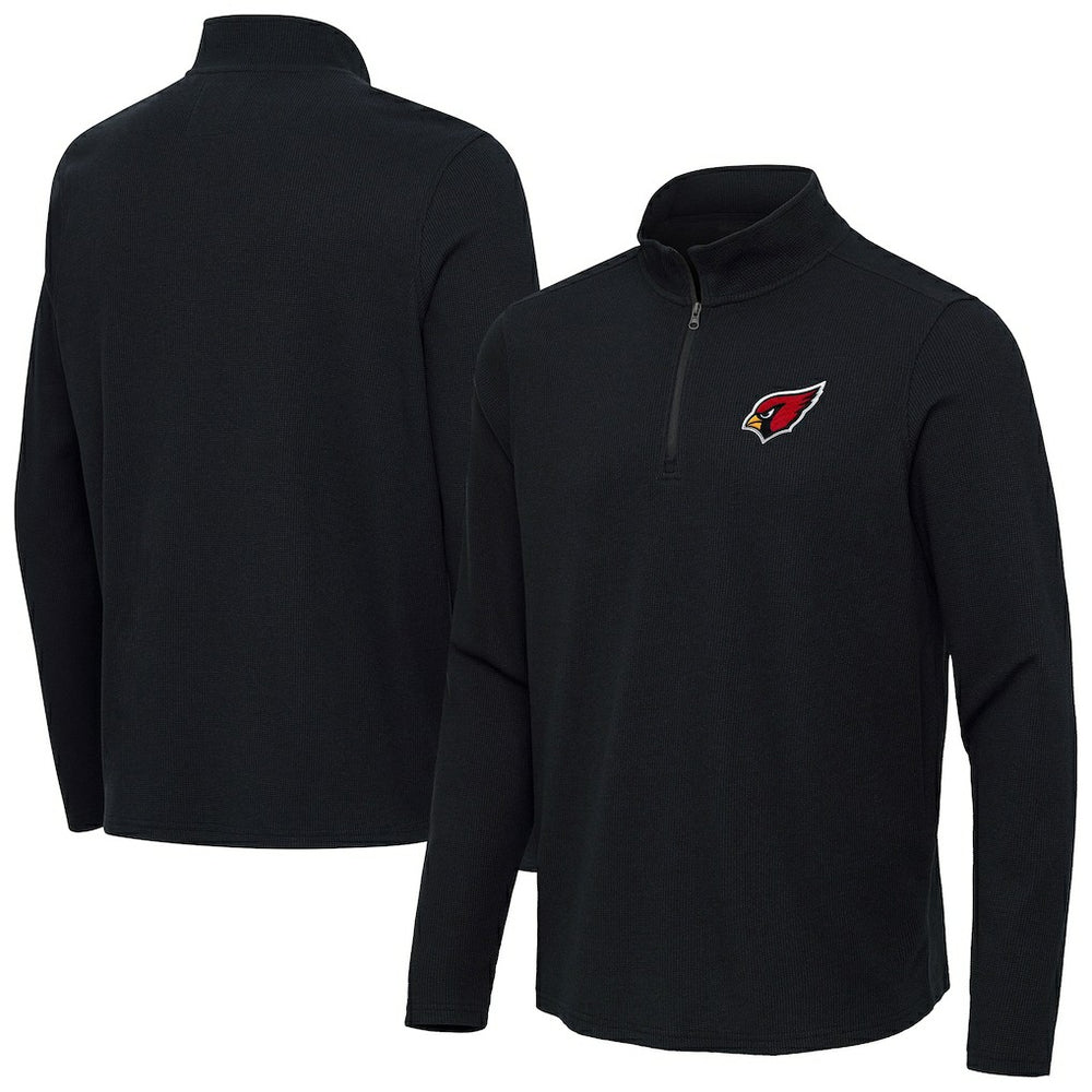 Arizona Cardinals Antigua Sync Tri-Blend Quarter-Zip Pullover - Heather Black Pullover