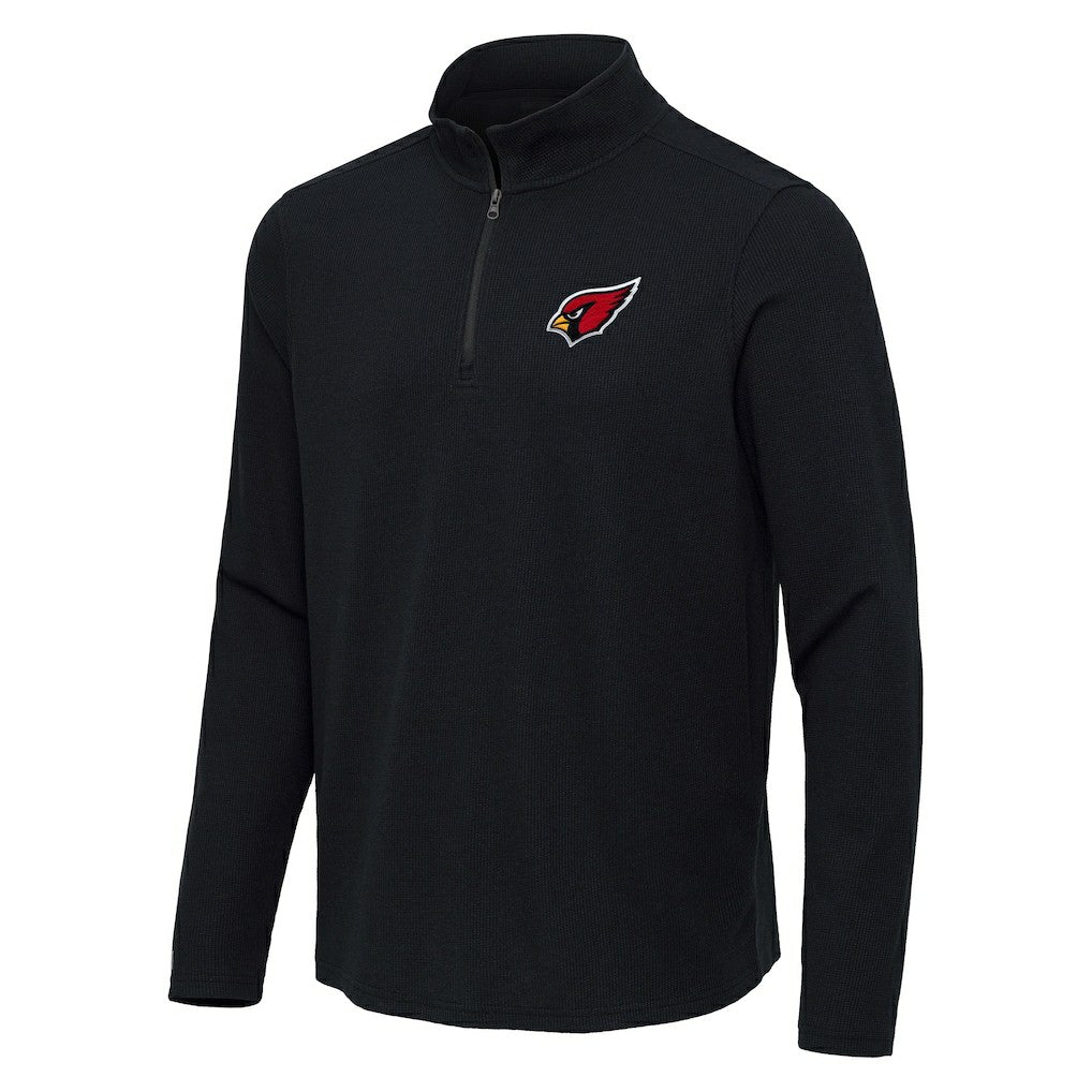 Arizona Cardinals Antigua Sync Tri-Blend Quarter-Zip Pullover - Heather Black Pullover