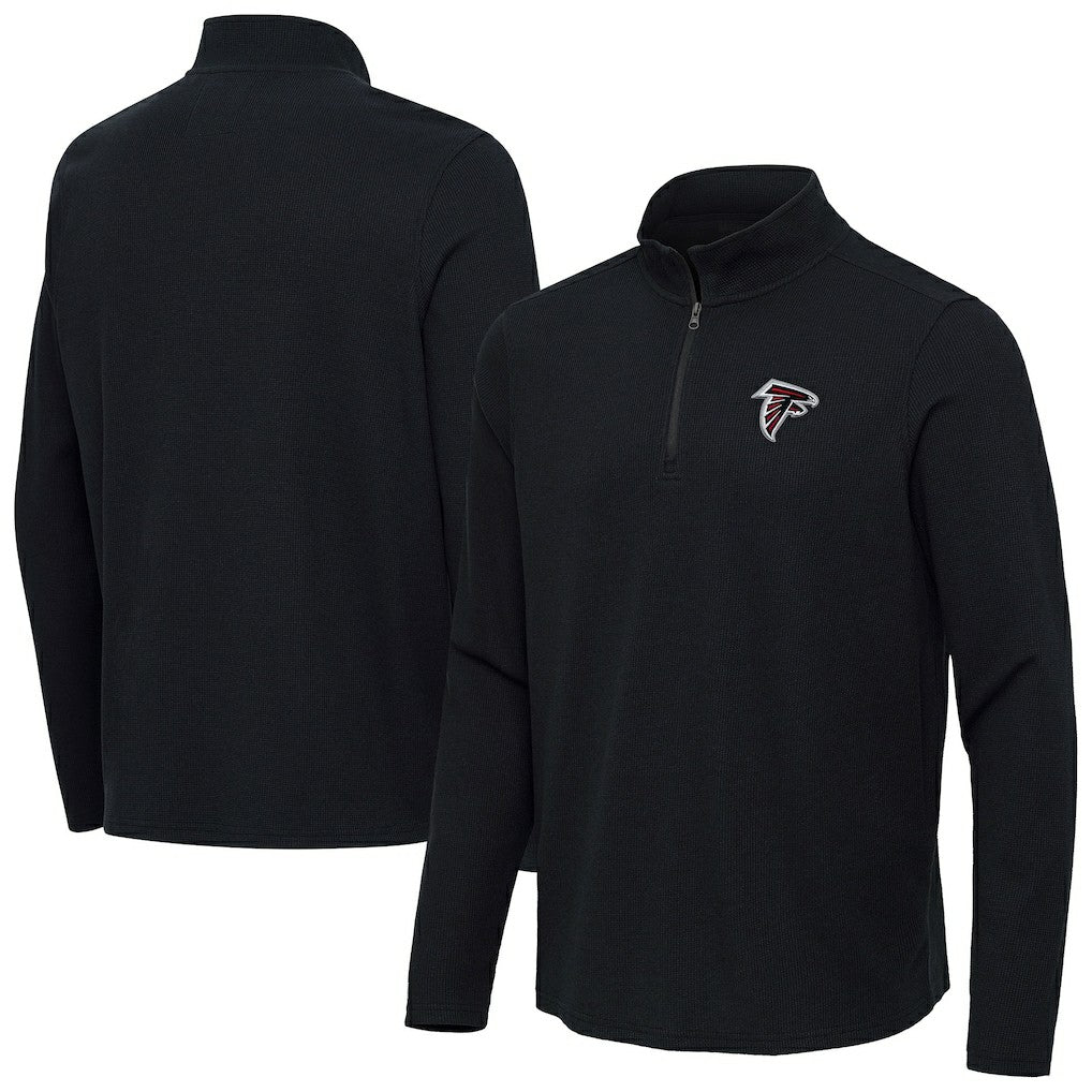 Atlanta Falcons Antigua Sync Tri-Blend Quarter-Zip Pullover - Heather Black Pullover
