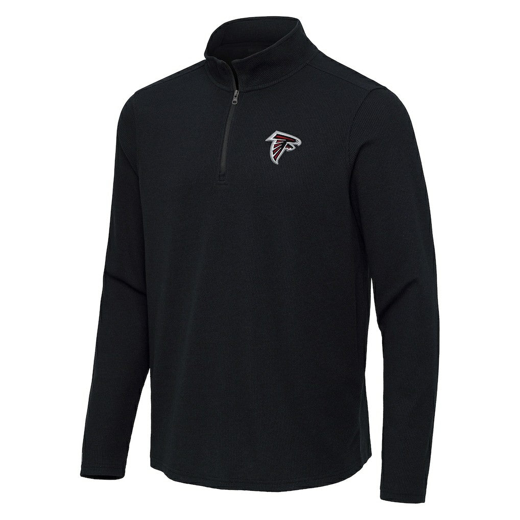 Atlanta Falcons Antigua Sync Tri-Blend Quarter-Zip Pullover - Heather Black Pullover