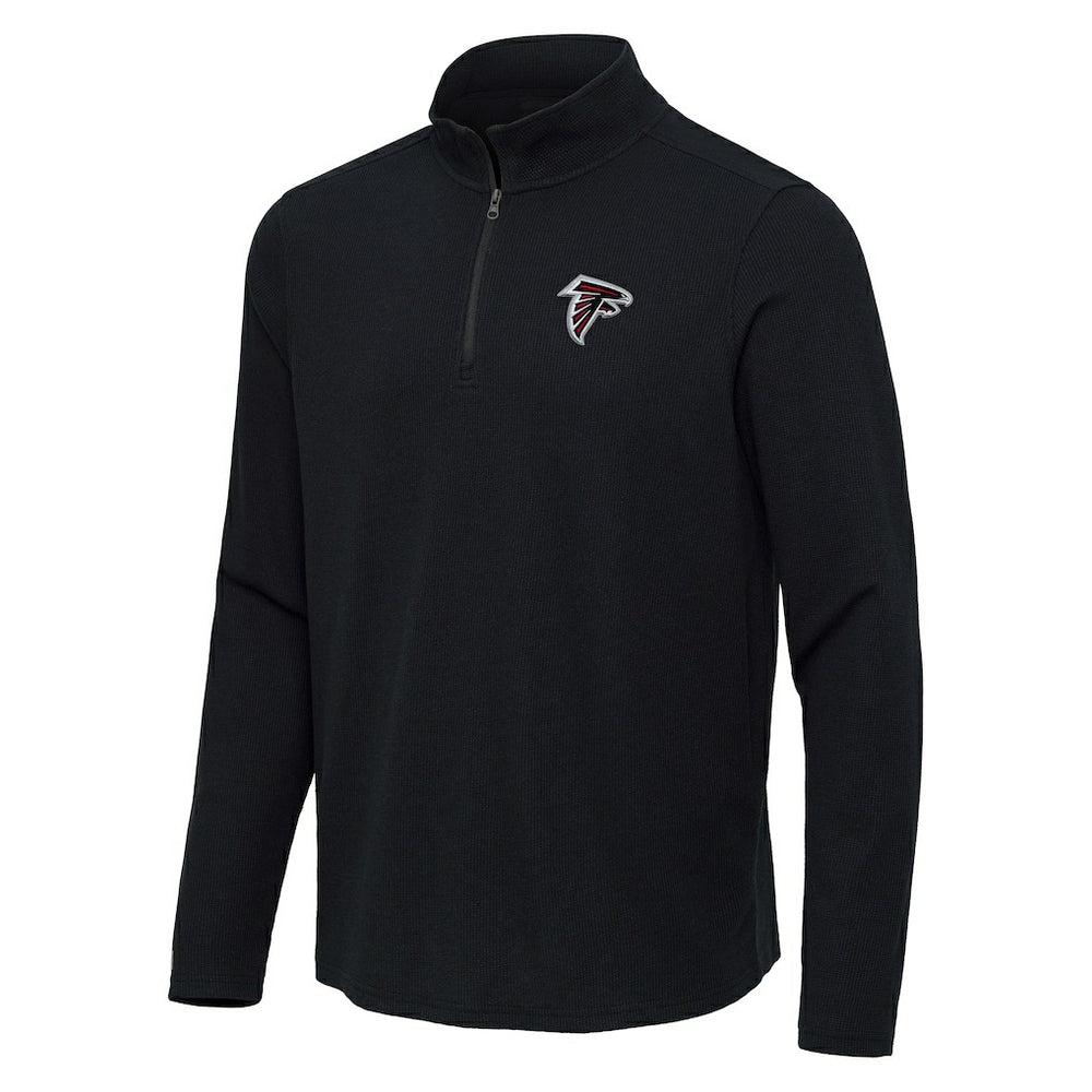 Atlanta Falcons Antigua Sync Tri-Blend Quarter-Zip Pullover - Heather Black Pullover