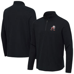 Cleveland Browns Antigua Throwback Sync Tri-Blend Quarter-Zip Pullover - Heather Black Pullover