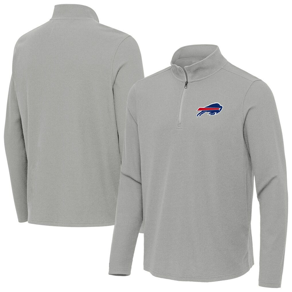 Buffalo Bills Antigua Sync Tri-Blend Quarter-Zip Pullover - Heather Gray Pullover