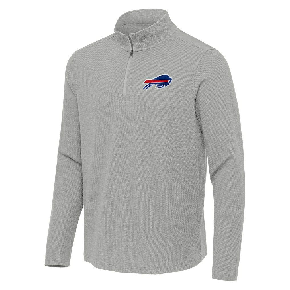 Buffalo Bills Antigua Sync Tri-Blend Quarter-Zip Pullover - Heather Gray Pullover