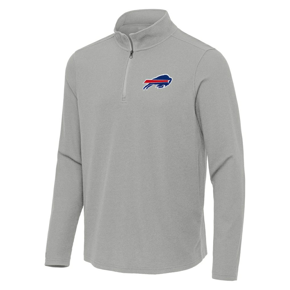 Buffalo Bills Antigua Sync Tri-Blend Quarter-Zip Pullover - Heather Gray Pullover
