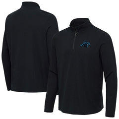 Carolina Panthers Antigua Sync Tri-Blend Quarter-Zip Pullover - Heather Black Pullover