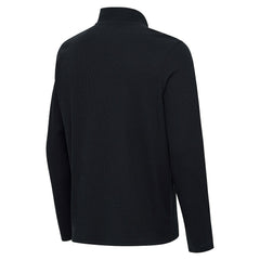 Carolina Panthers Antigua Sync Tri-Blend Quarter-Zip Pullover - Heather Black Pullover