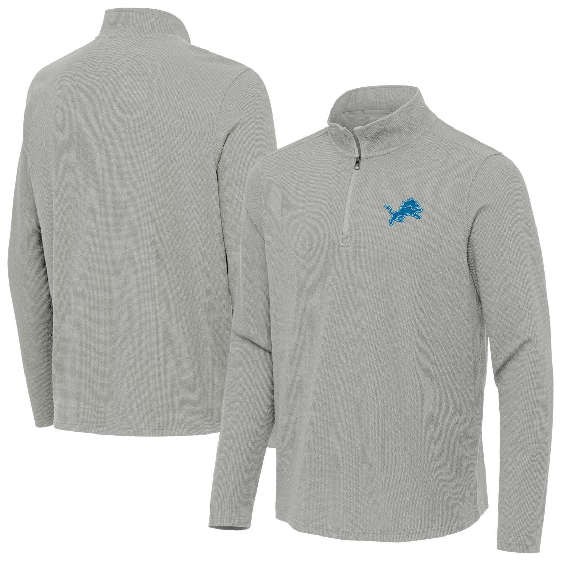 Detroit Lions Antigua Sync Tri-Blend Quarter-Zip Pullover - Heather Gray Pullover