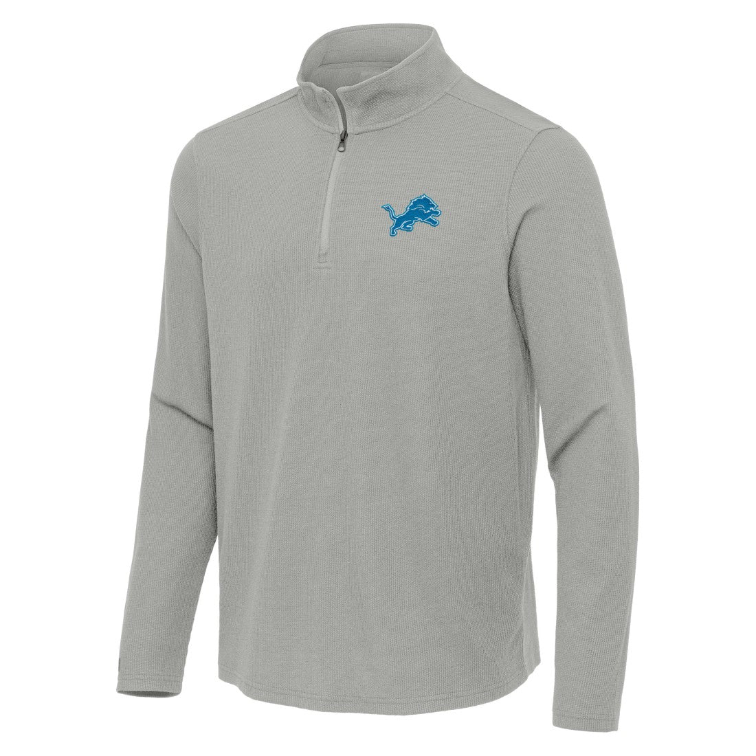 Detroit Lions Antigua Sync Tri-Blend Quarter-Zip Pullover - Heather Gray Pullover