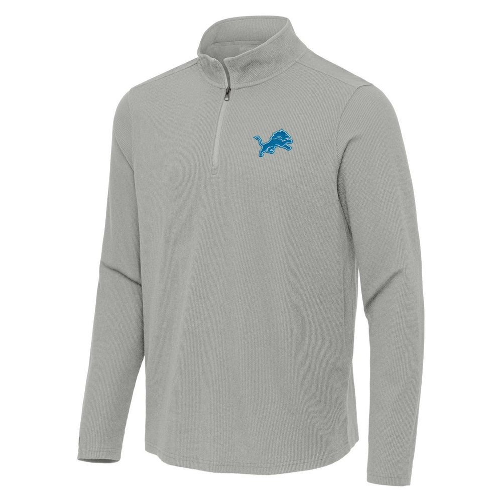 Detroit Lions Antigua Sync Tri-Blend Quarter-Zip Pullover - Heather Gray Pullover