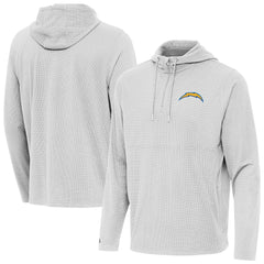 Los Angeles Chargers Antigua Connected Quarter-Zip Pullover Hoodie - Gray Hoodies