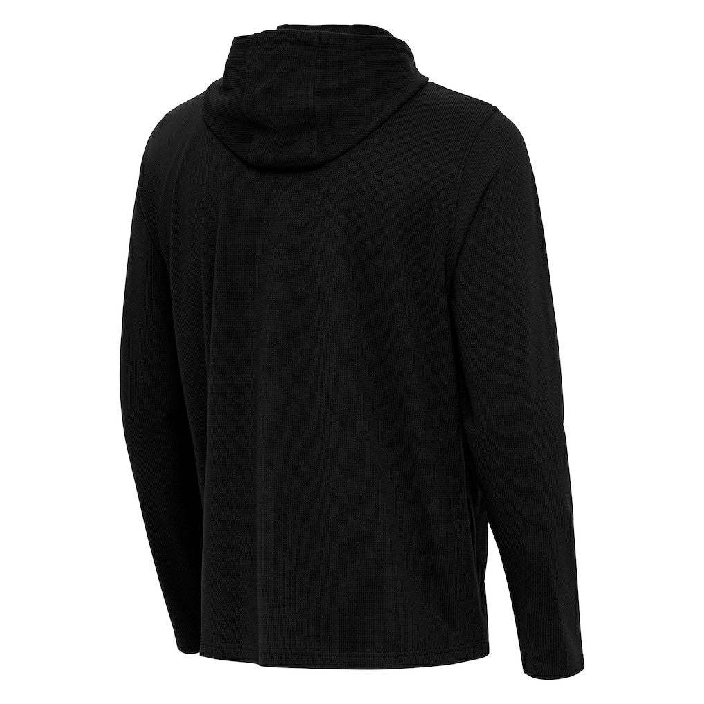Minnesota Vikings Antigua Connected Quarter-Zip Pullover Hoodie - Black Hoodies