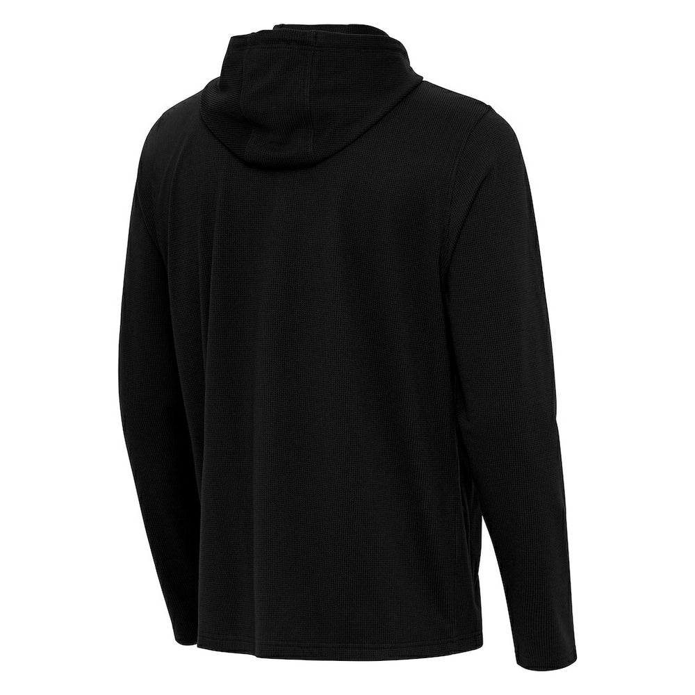 Minnesota Vikings Antigua Connected Quarter-Zip Pullover Hoodie - Black Hoodies