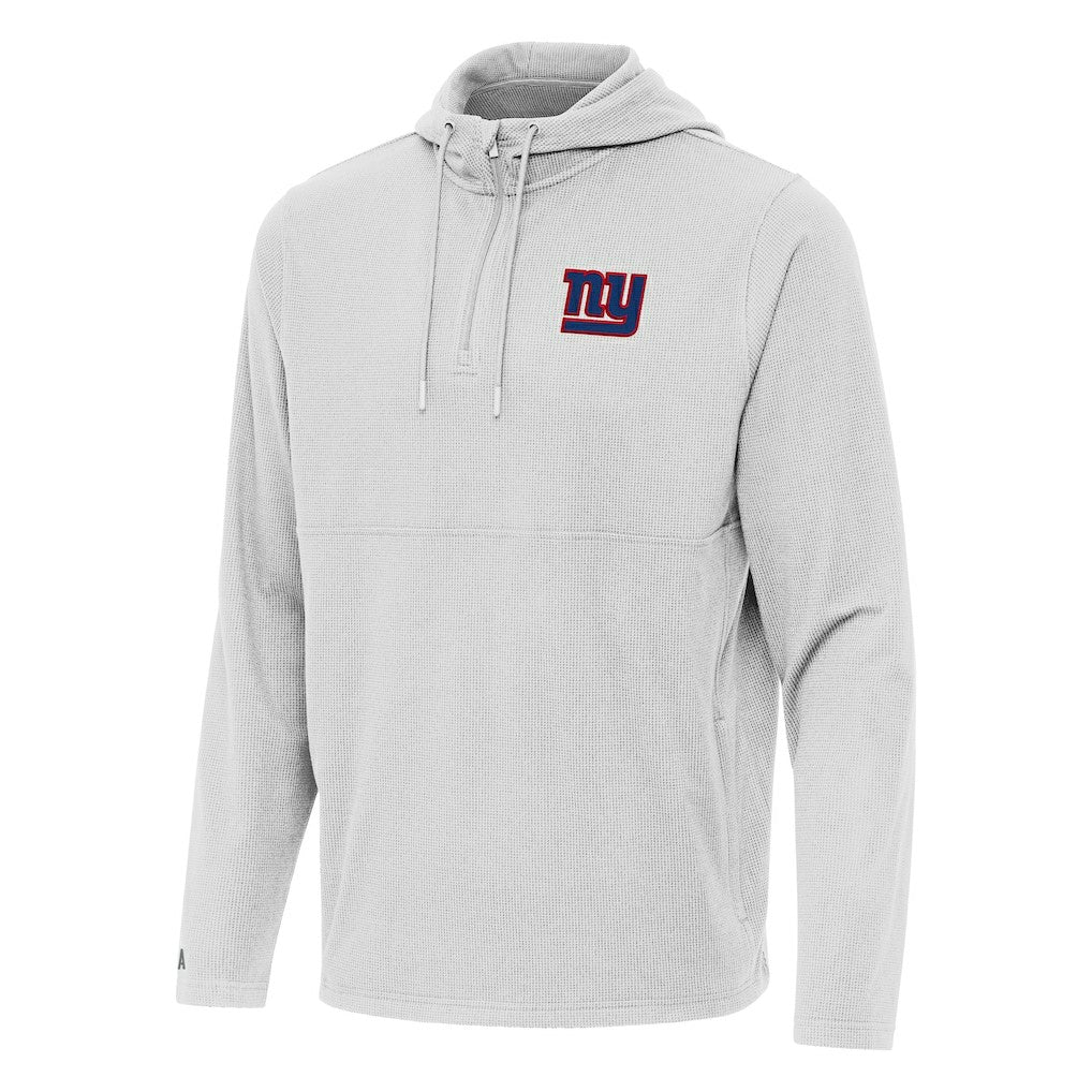 New York Giants Antigua Connected Quarter-Zip Pullover Hoodie - Gray Hoodies