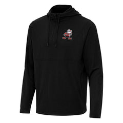 Cleveland Browns Antigua Throwback Connected Quarter-Zip Pullover Hoodie - Black Hoodies