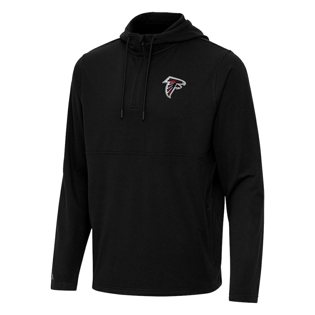 Atlanta Falcons Antigua Connected Quarter-Zip Pullover Hoodie - Black Hoodies