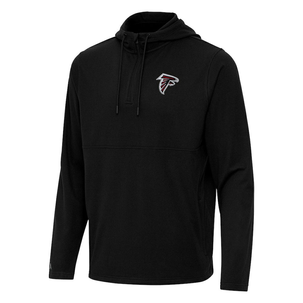 Atlanta Falcons Antigua Connected Quarter-Zip Pullover Hoodie - Black Hoodies
