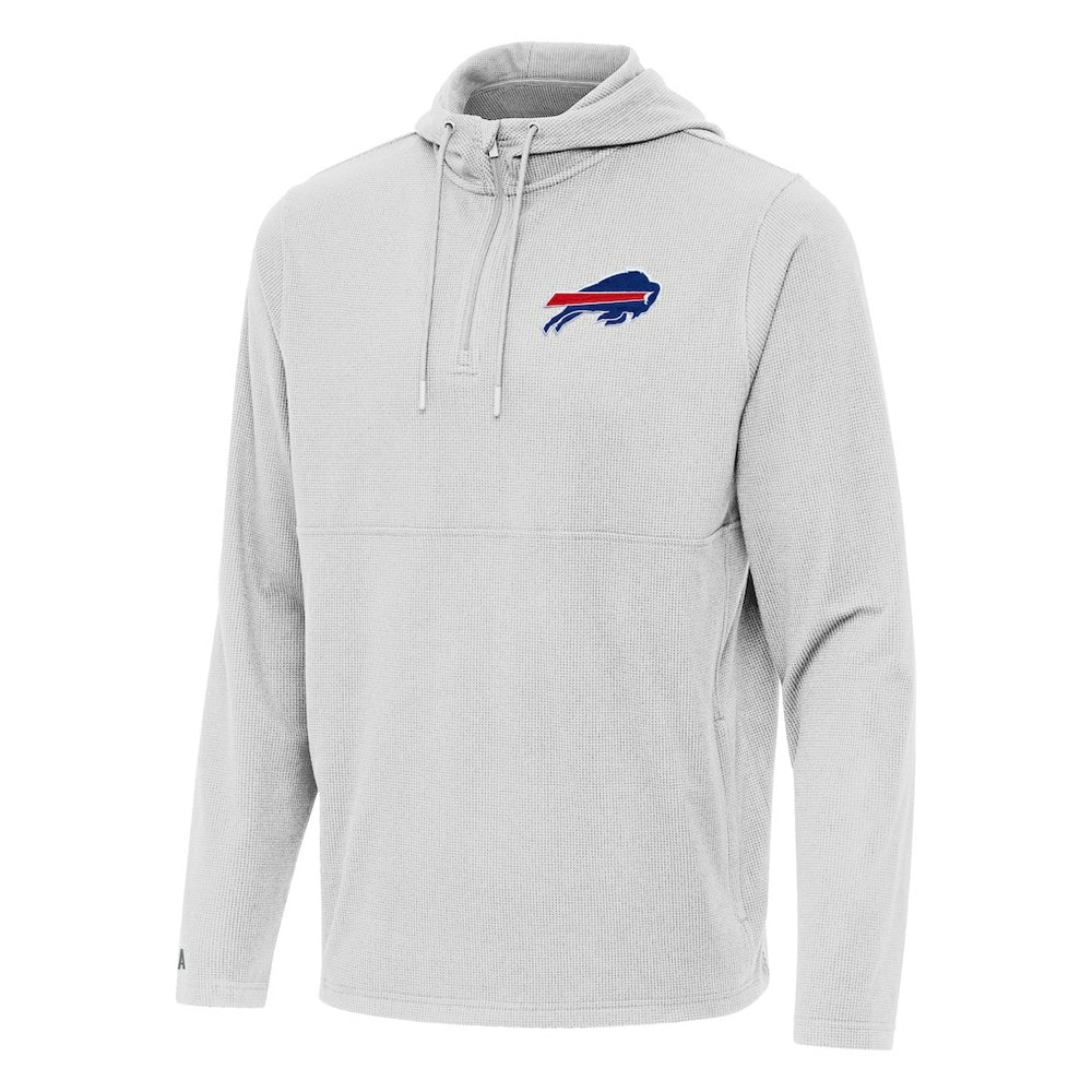 Buffalo Bills Antigua Connected Quarter-Zip Pullover Hoodie - Gray Hoodies