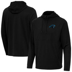 Carolina Panthers Antigua Connected Quarter-Zip Pullover Hoodie - Black Hoodies