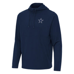 Dallas Cowboys Antigua Connected Quarter-Zip Pullover Hoodie - Navy Hoodies