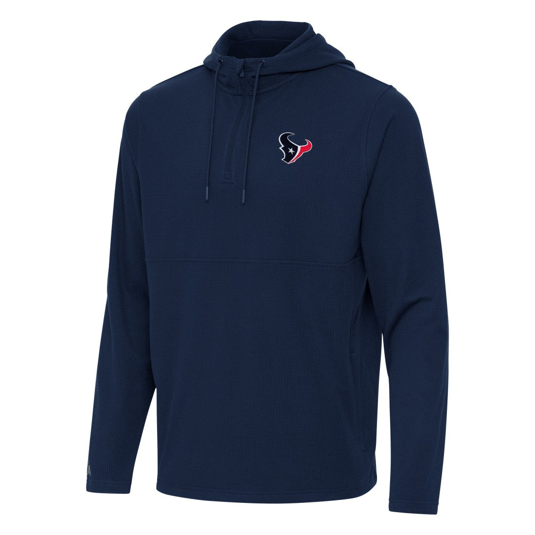 Houston Texans Antigua Connected Quarter-Zip Pullover Hoodie - Navy Hoodies